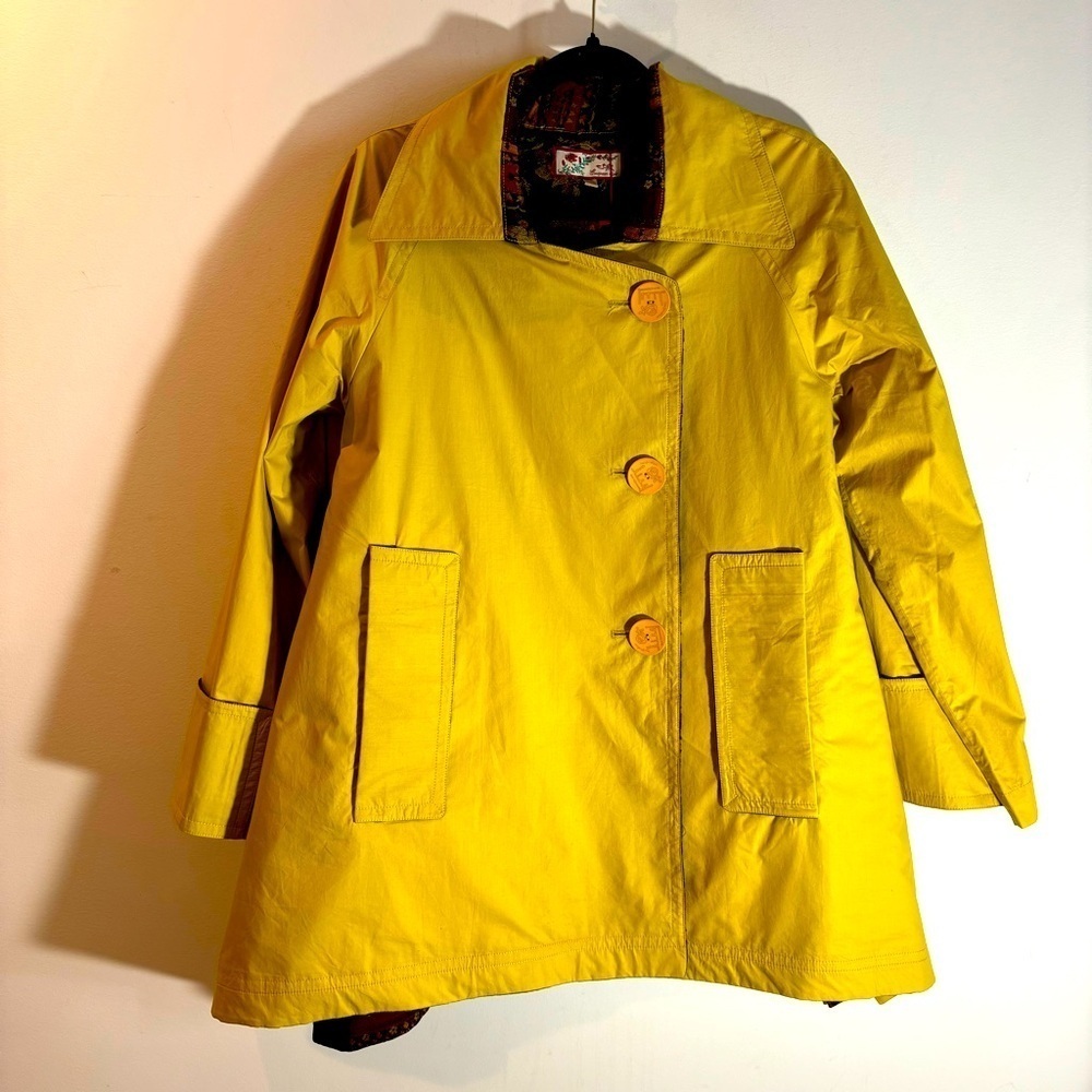 SISSY ME Sz L Coat Jacket Art to Wear Embroidered Back Detail Western Lining NEW